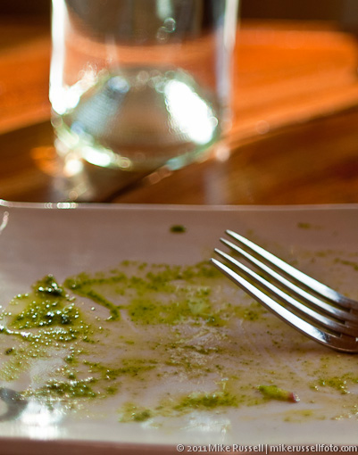 The end of one course in a multicourse meal, courtesy of Mike Russell