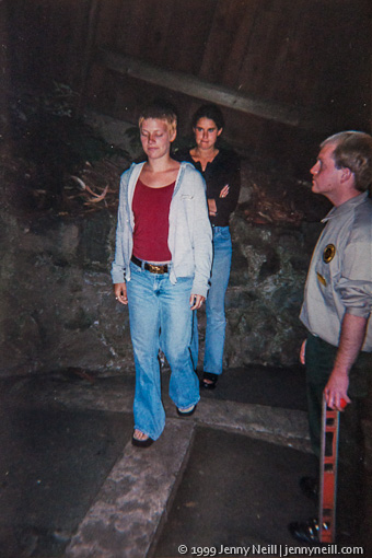 Missy walks the plank at the Mystery Spot